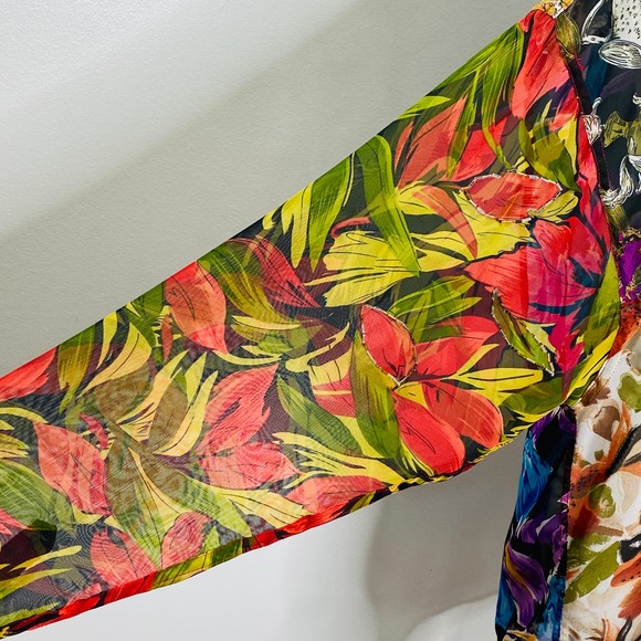 Vintage Sebatu Sheer Mixed Media Beaded High Low Top Womens Med 80s Art to Wear - Picture 10 of 12